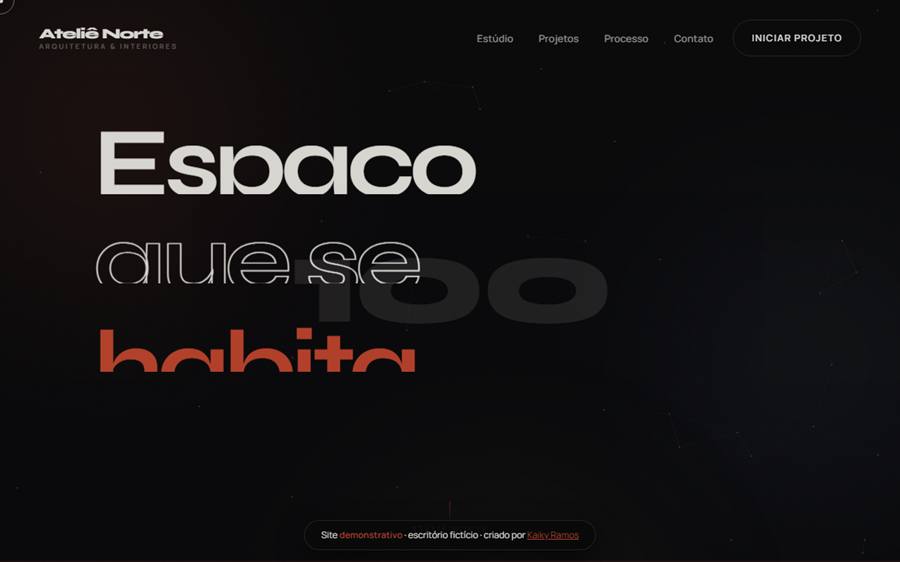 Site de estúdio de arquitetura, versão PRO